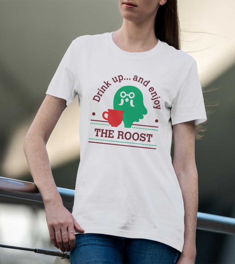 Drink Up And Enjoy The Roost Acpocketnews Owl With Coffee Cup T-Shirt