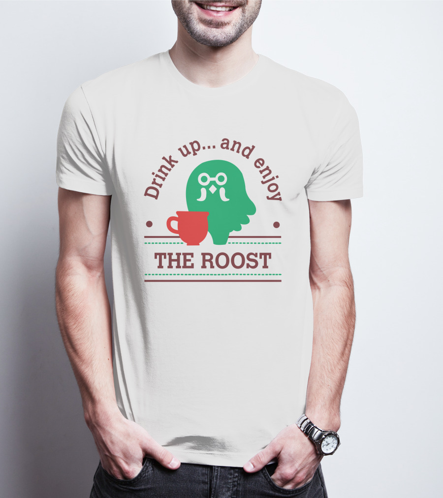 Drink Up And Enjoy The Roost Acpocketnews Owl With Coffee Cup T-Shirt