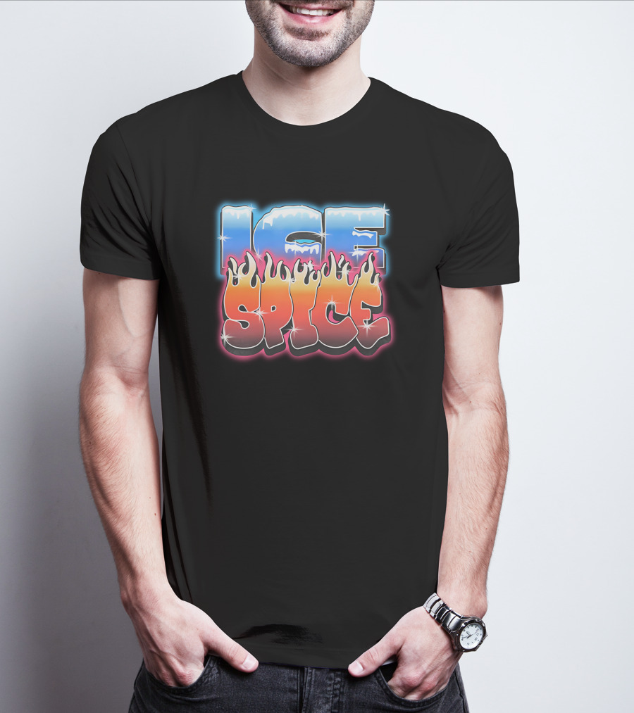 ICE SPICE Flame And Ice Contrast T-Shirt