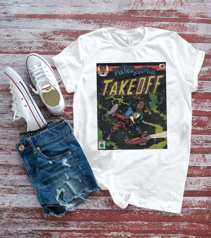 Metro Boomin Takeoff Comic Style Space Adventure T-Shirt