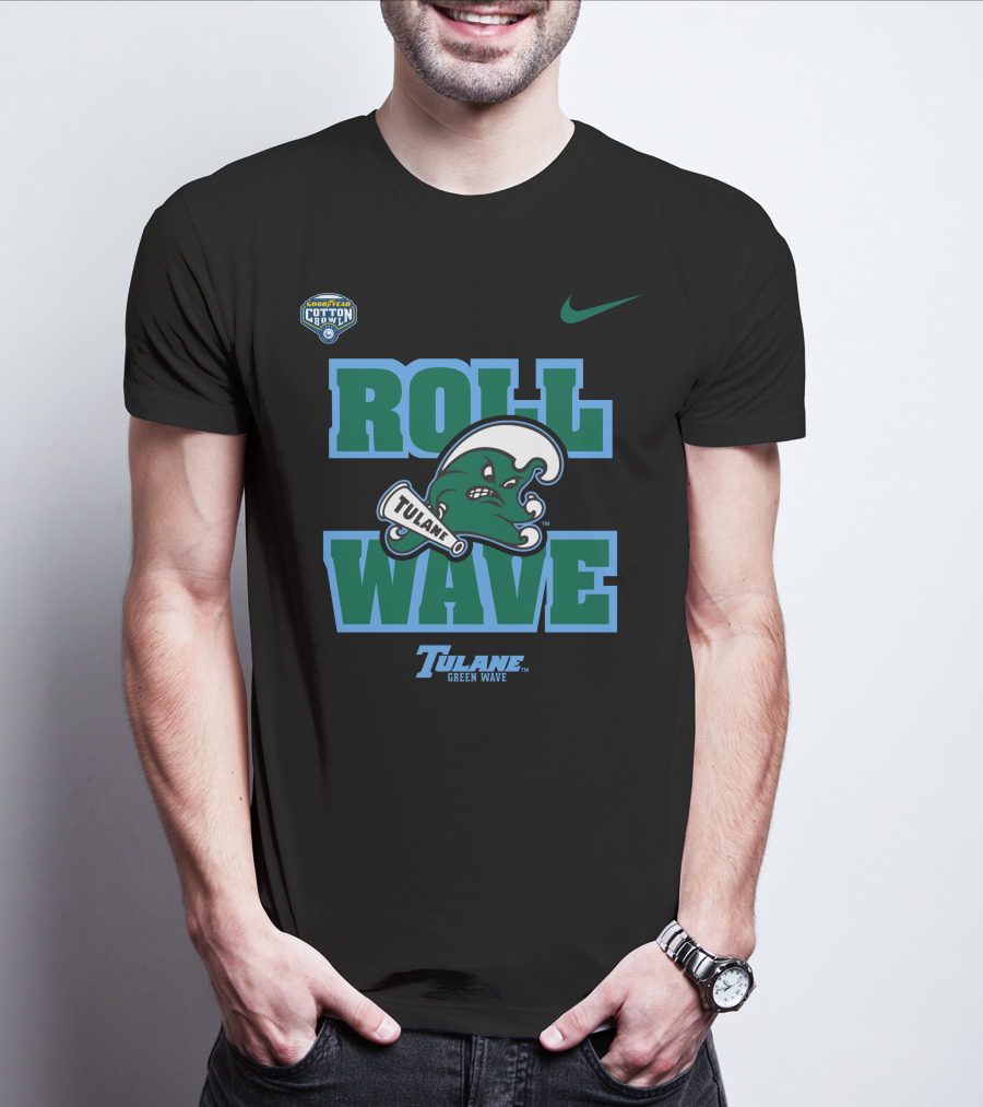 GoodYear Cotton Bowl Roll Wave Tulane Green Wave T-Shirt