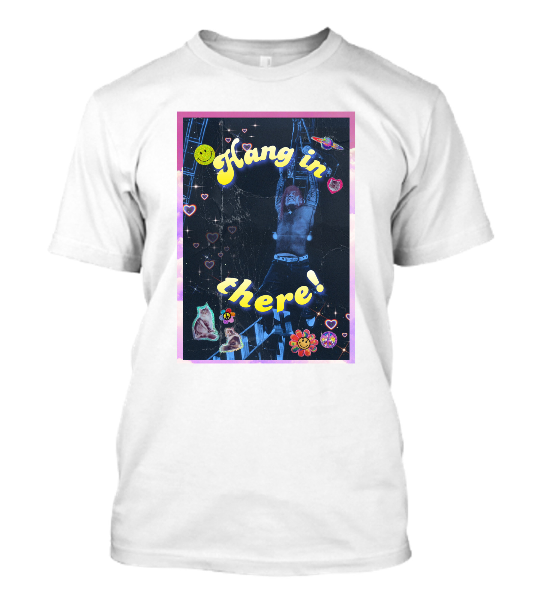 Bruiserbrogan Jeff Hardy Hang In There With Hearts And Smiley Faces T-Shirt