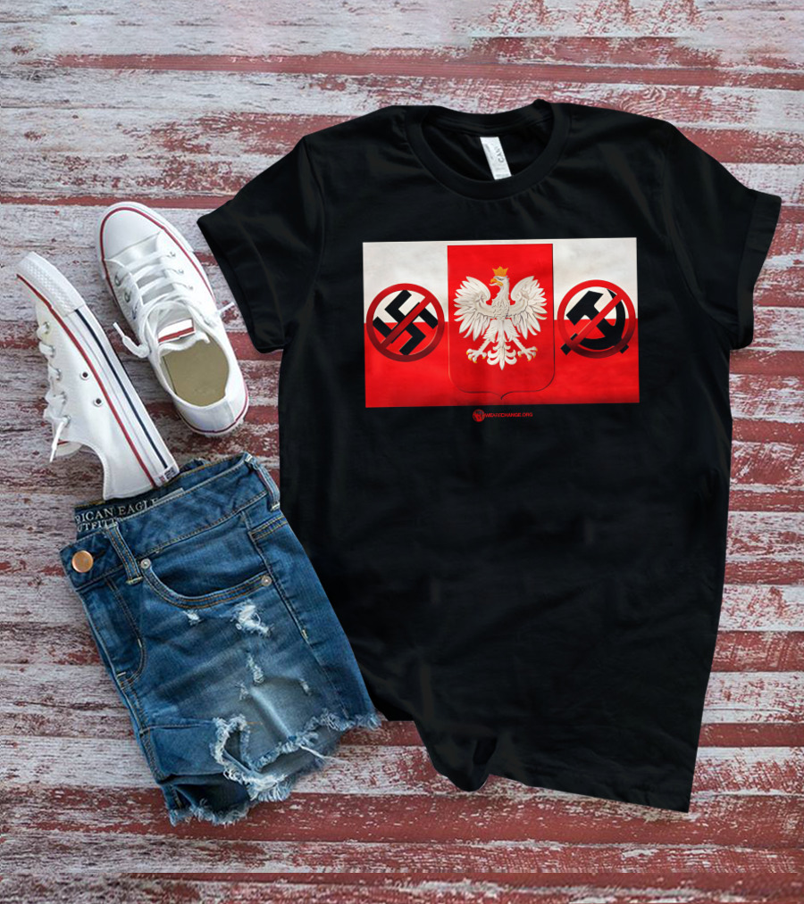 WeAreChange.org The Polish Spirit Anti-Swastika Anti-Communism Eagle T-Shirt