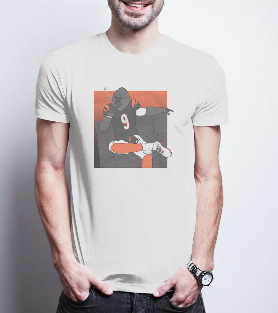 Hank Lockwood Harambe Cincinnati Football Smoker NFL Fan T-Shirt