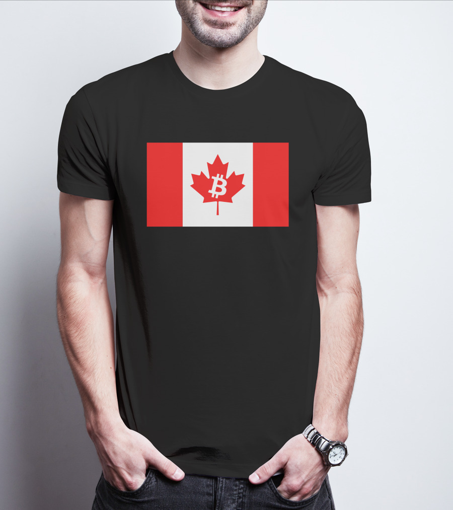 Bitcoin Canada Maple Leaf Flag Red 2 T-Shirt