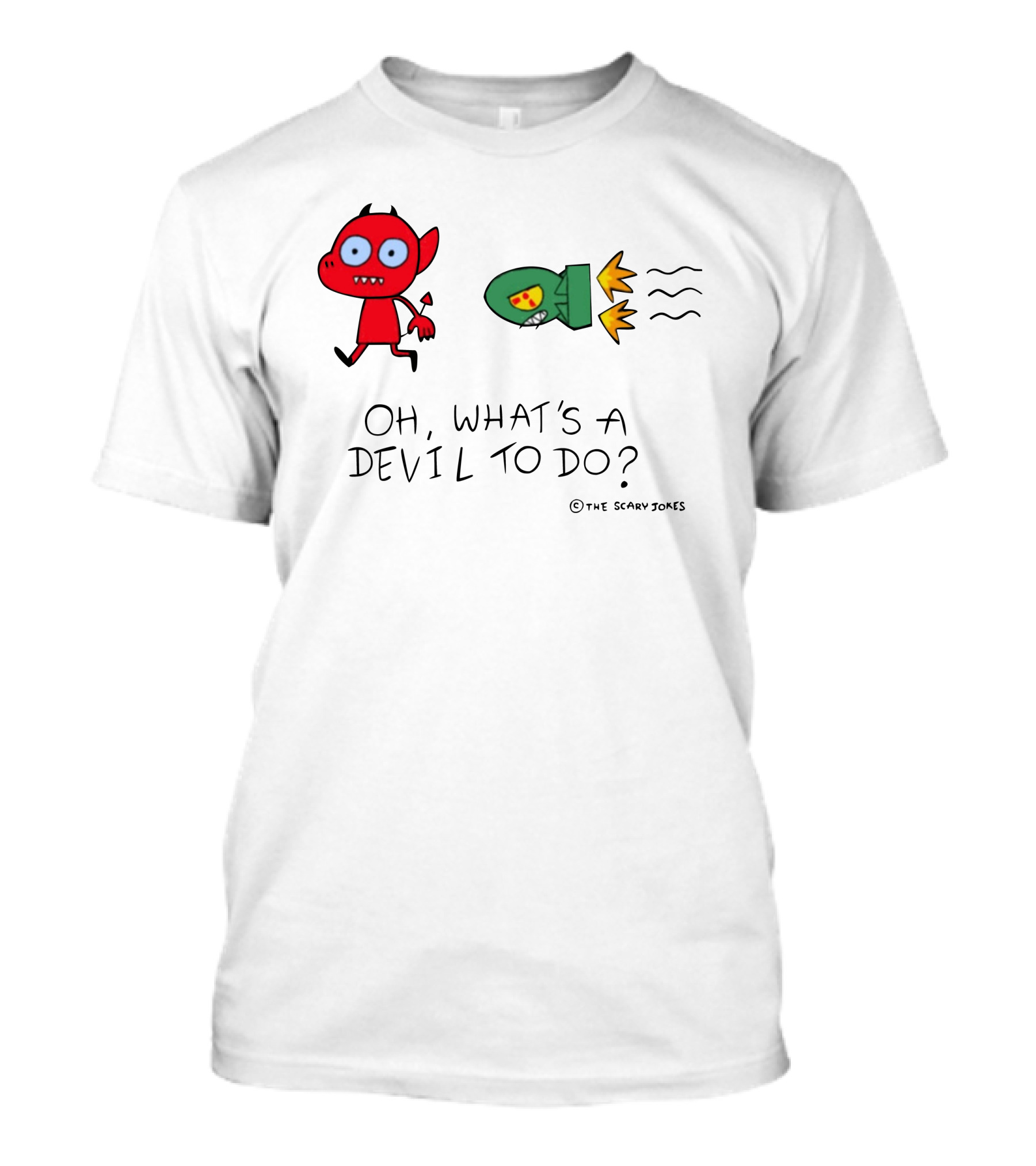 Oh What's A Devil To Do The Scary Jokes Rocket Devil Red Character T-Shirt
