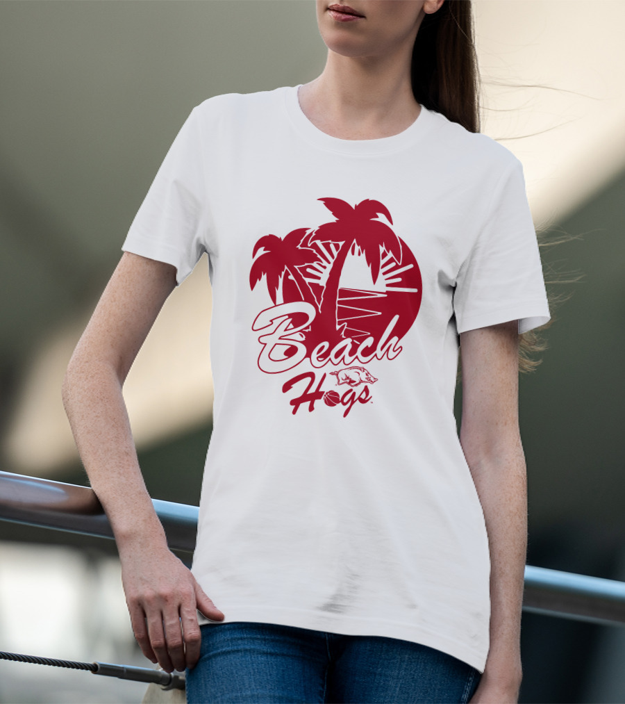 Beach Hogs Palms Sunset Razorbacks T-Shirt
