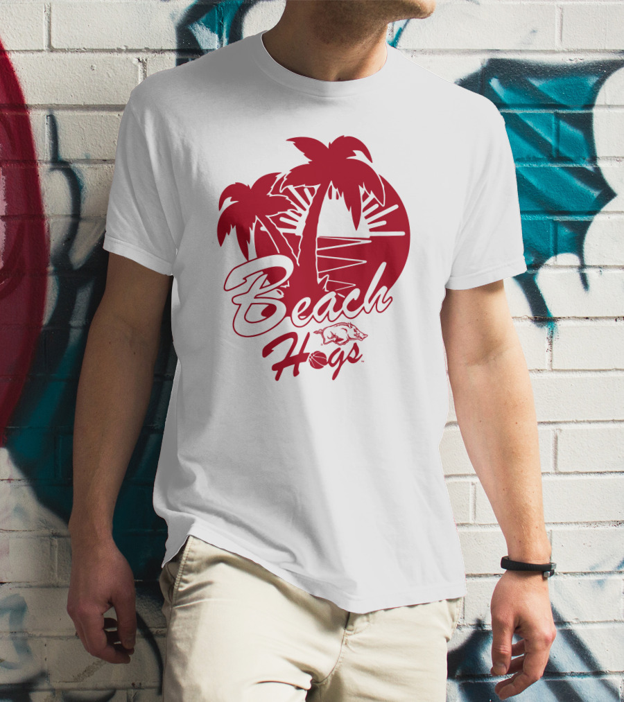 Beach Hogs Palms Sunset Razorbacks T-Shirt