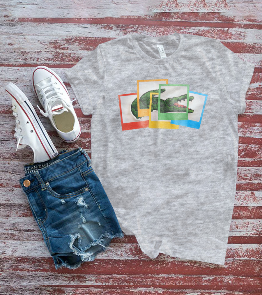 Lacoste Live X Polaroid Loose Fit Multicolor Crocodile Frame T-Shirt