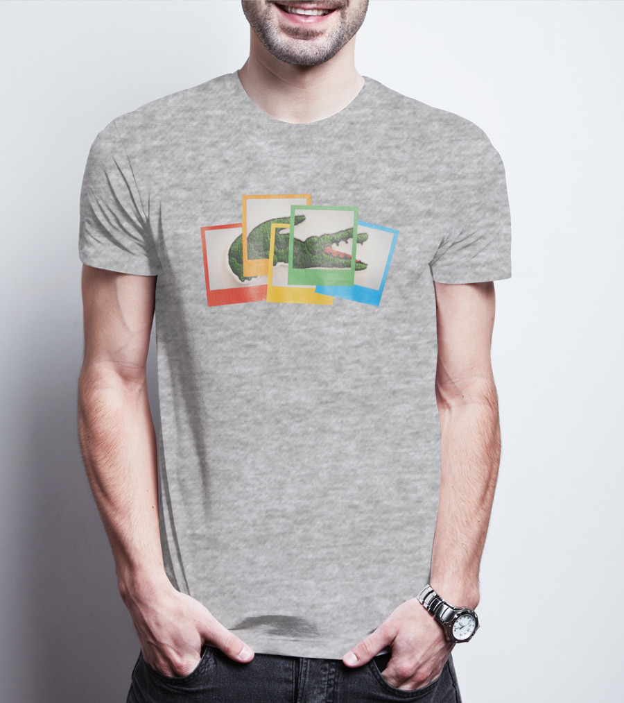 Lacoste Live X Polaroid Loose Fit Multicolor Crocodile Frame T-Shirt