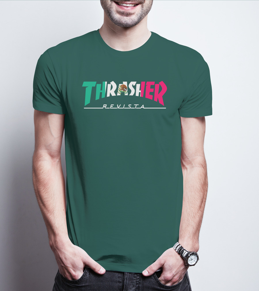 Thrasher Revista Mexican Flag Colors T-Shirt
