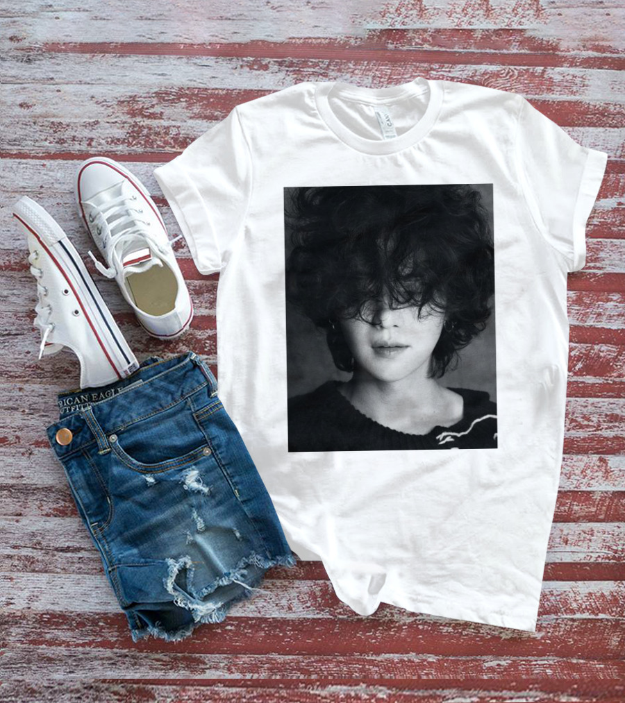 Suga Min Yoongi's Face Black And White Curly Hair T-Shirt