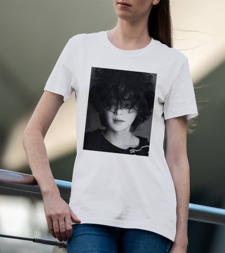 Suga Min Yoongi's Face Black And White Curly Hair T-Shirt