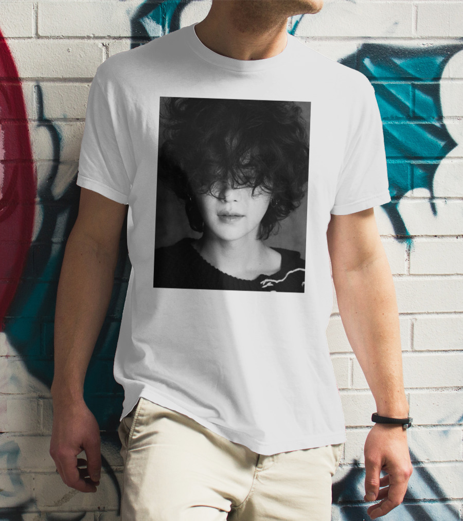 Suga Min Yoongi's Face Black And White Curly Hair T-Shirt