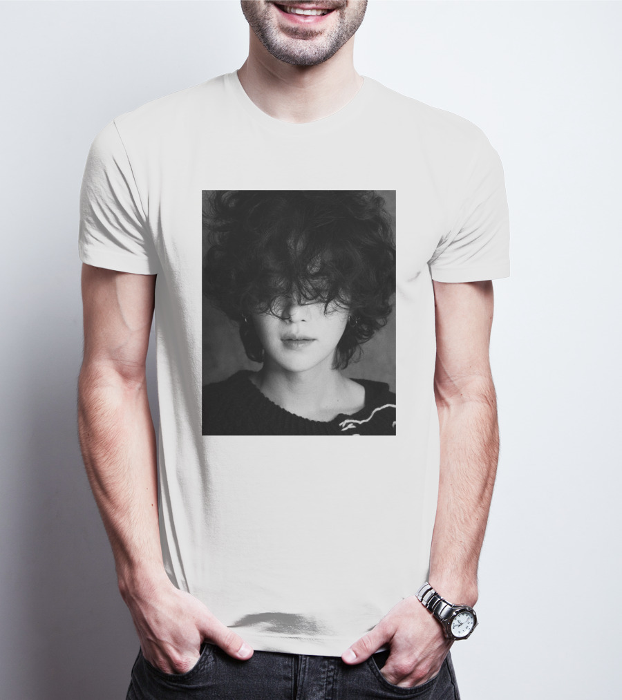 Suga Min Yoongi's Face Black And White Curly Hair T-Shirt