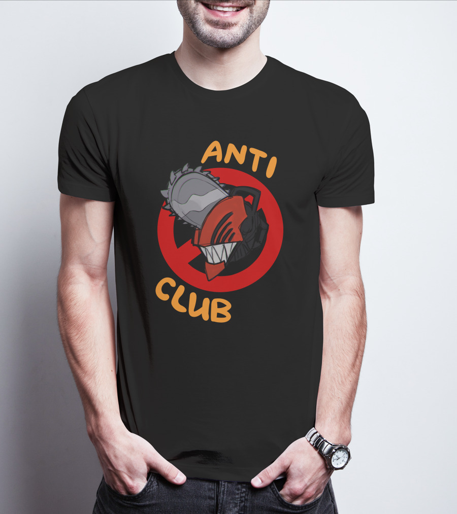 Chain Saw Man Anti Club Chainsaw Head With Red No Sign T-Shirt