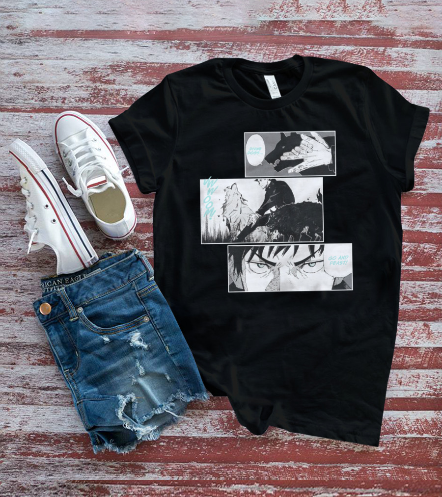 Shonen Jump Jujutsu Kaisen Megumi Divine Dogs Go And Feast T-Shirt