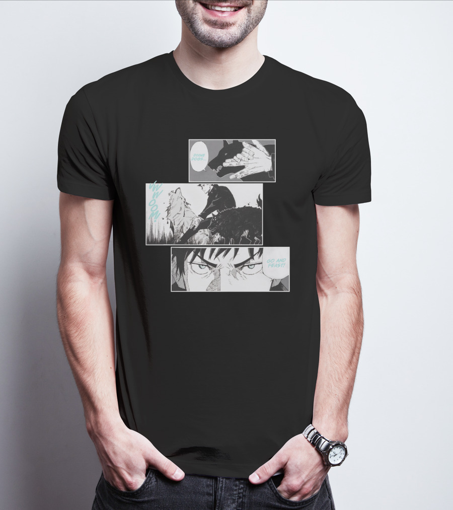 Shonen Jump Jujutsu Kaisen Megumi Divine Dogs Go And Feast T-Shirt