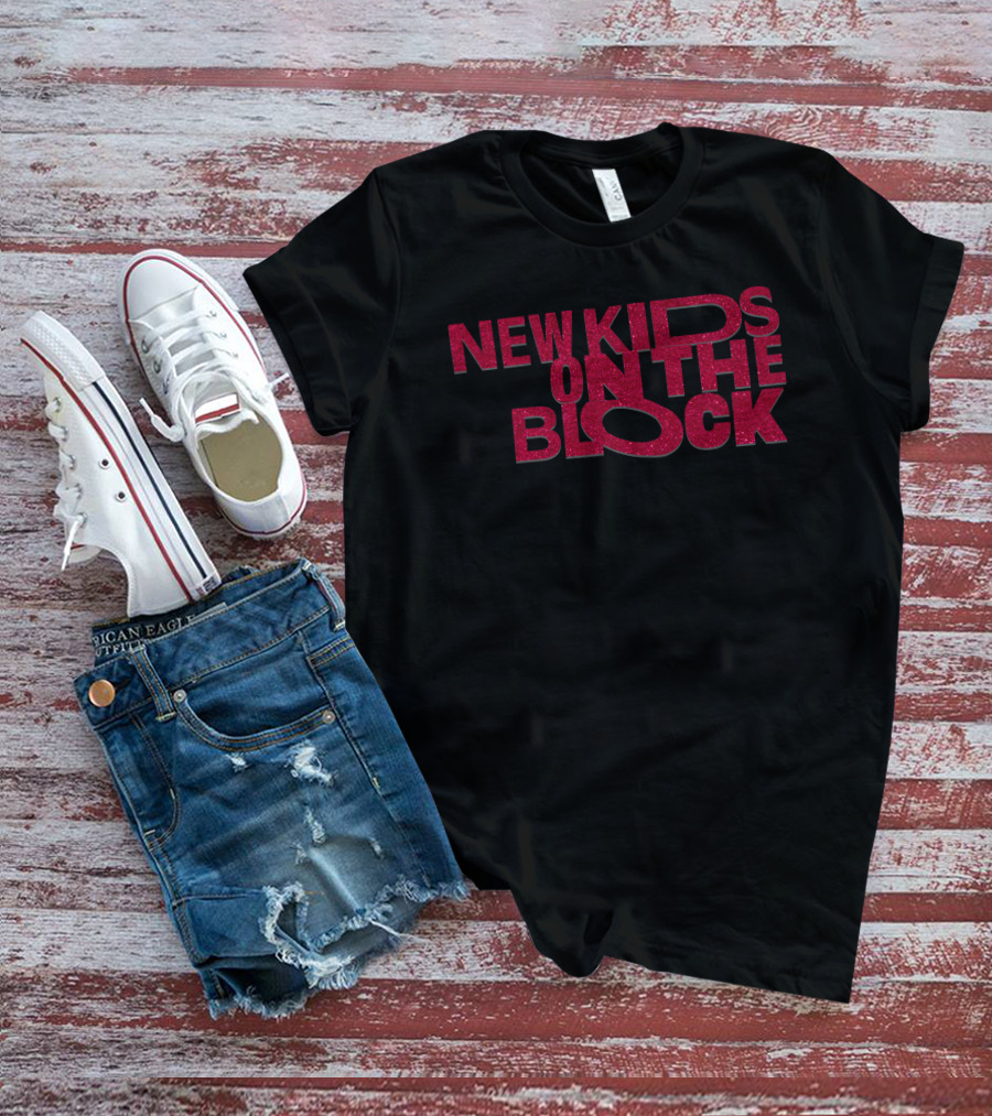 New Kids On The Block Vintage Glitter Lettering Classic T-Shirt