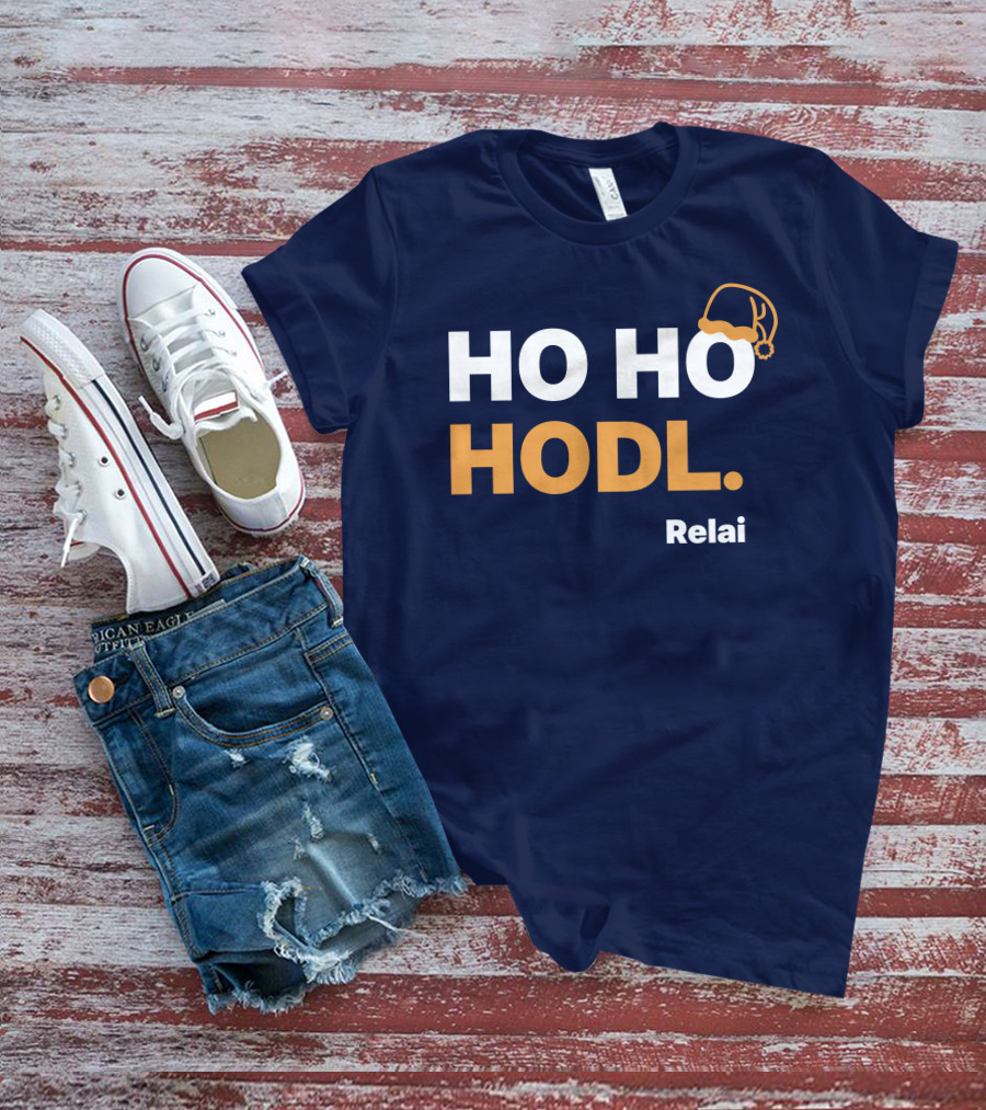 Ho Ho Hodl Relai Christmas Santa Hat Bitcoin T-Shirt