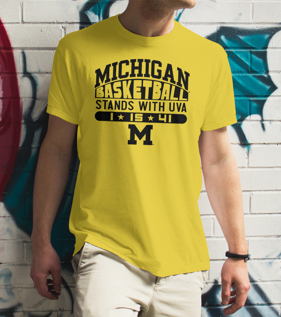 Michigan Basketball Stands With Uva 1 15 41 M T-Shirt