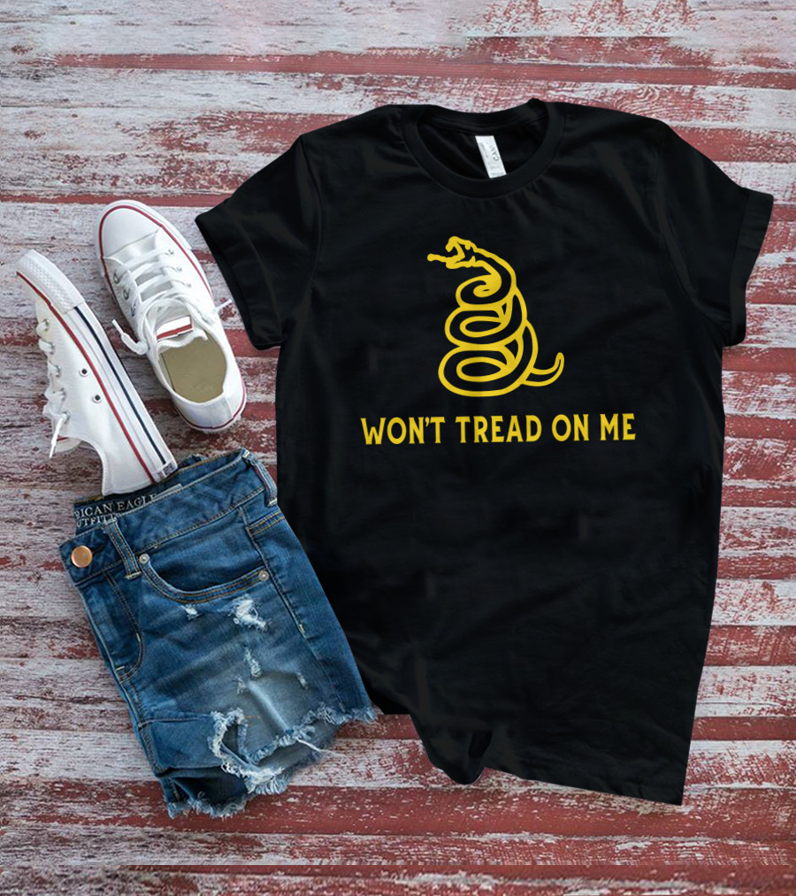 Won't Tread On Me Coiled Yellow Snake T-Shirt