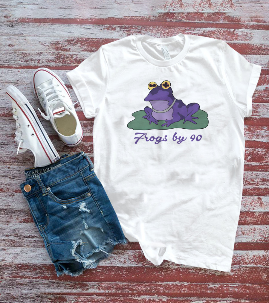 Frogs By 90 Purple Frog On Lily Pad T-Shirt