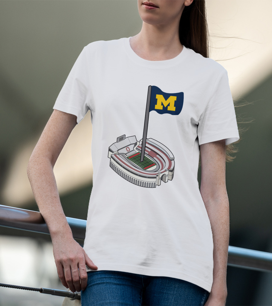 Britt Brianzivino Michigan Ohio Stadium Rivalry Flag T-Shirt