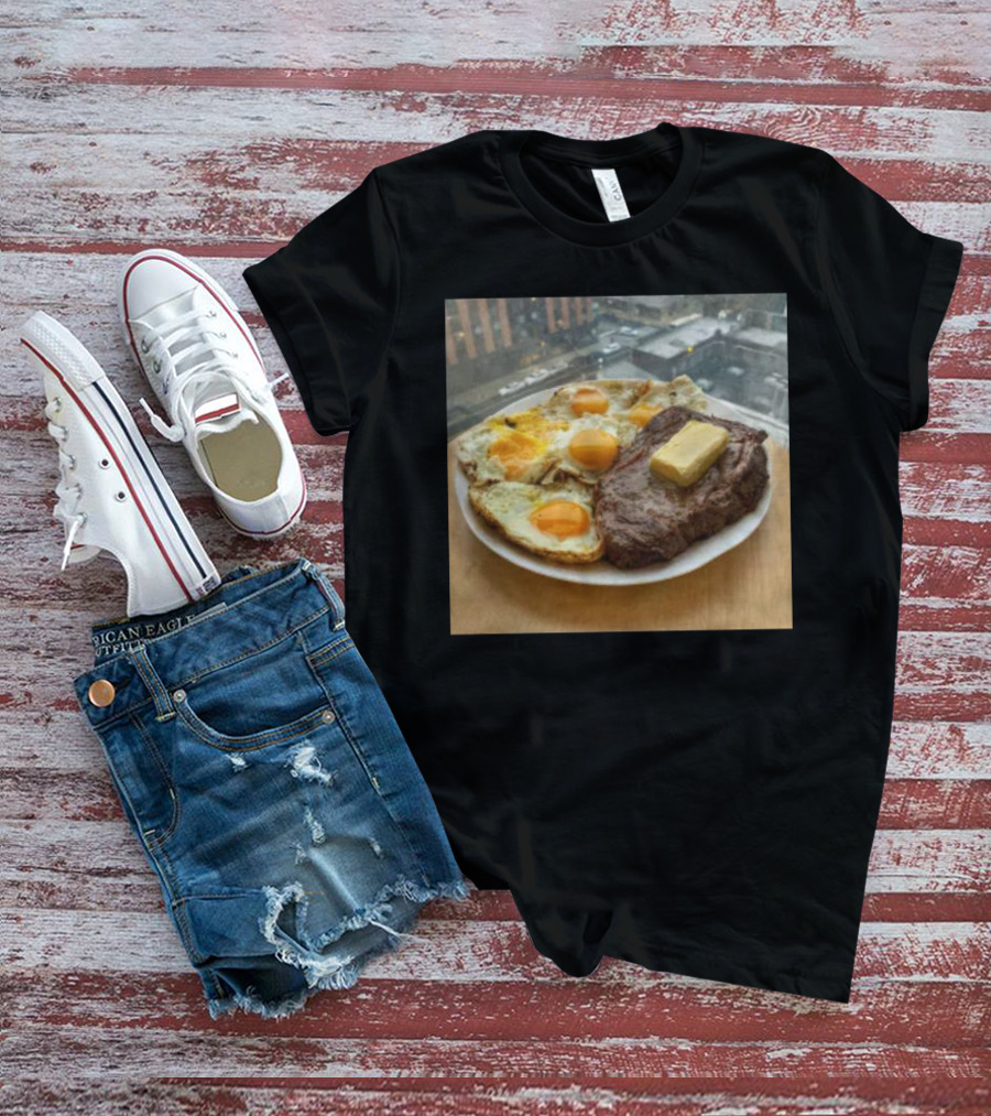 Steak And Eggs With Butter Plate T-Shirt