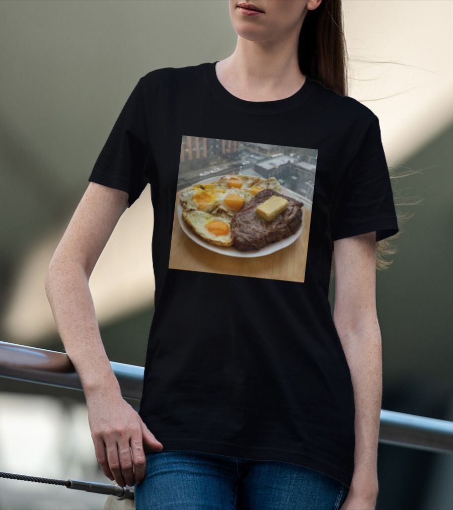 Steak And Eggs With Butter Plate T-Shirt