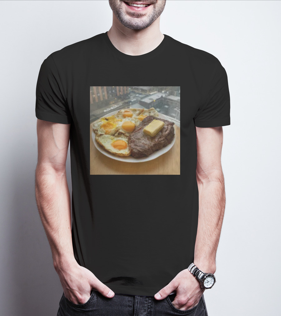 Steak And Eggs With Butter Plate T-Shirt