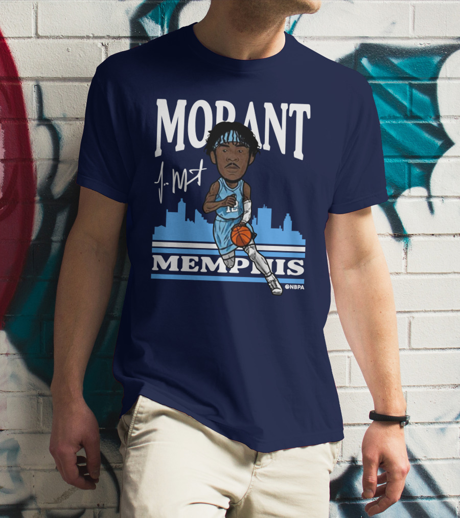 Morant Memphis Basketball Skyline NBPA T-Shirt