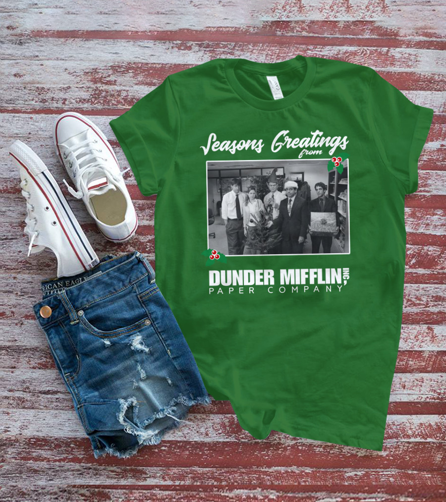 Seasons Greetings From Dunder Mifflin Paper Company Holiday Photo T-Shirt