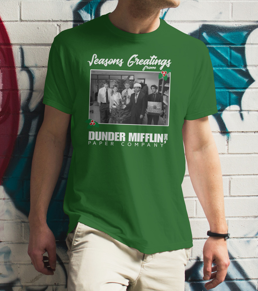 Seasons Greetings From Dunder Mifflin Paper Company Holiday Photo T-Shirt