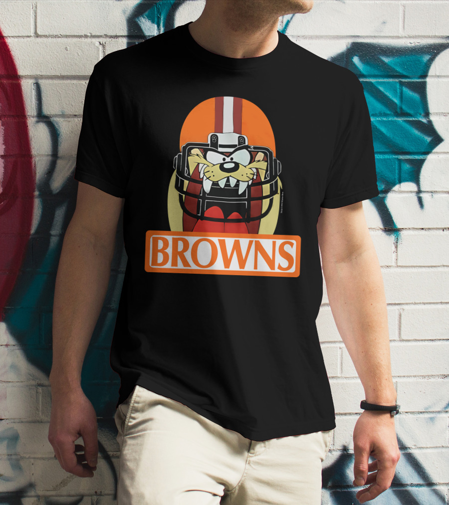 Cleveland Browns Tazmanian Devil Browns Football Helmet T-Shirt
