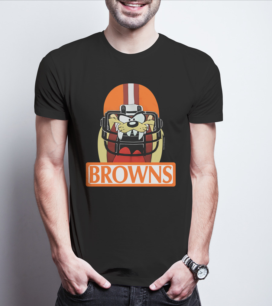 Cleveland Browns Tazmanian Devil Browns Football Helmet T-Shirt