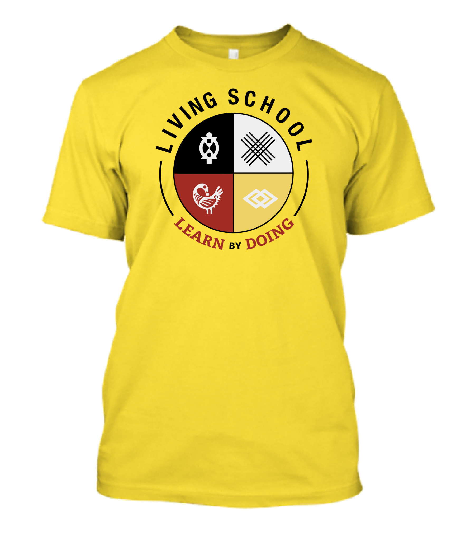 Living School Learn By Doing Emblem With Quadrant Symbols T-Shirt