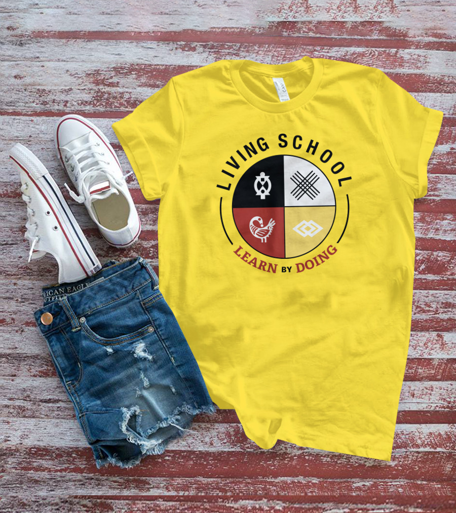 Living School Learn By Doing Emblem With Quadrant Symbols T-Shirt