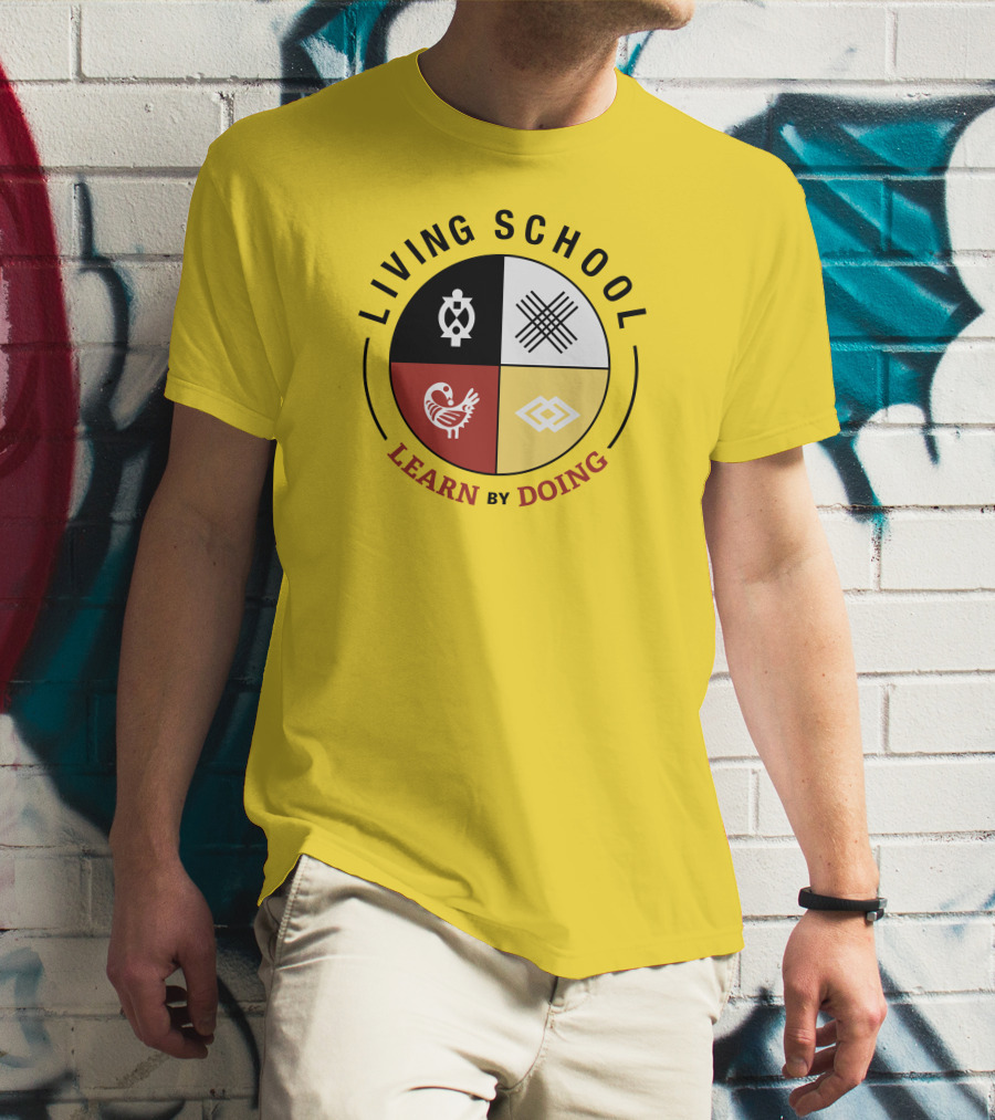 Living School Learn By Doing Emblem With Quadrant Symbols T-Shirt