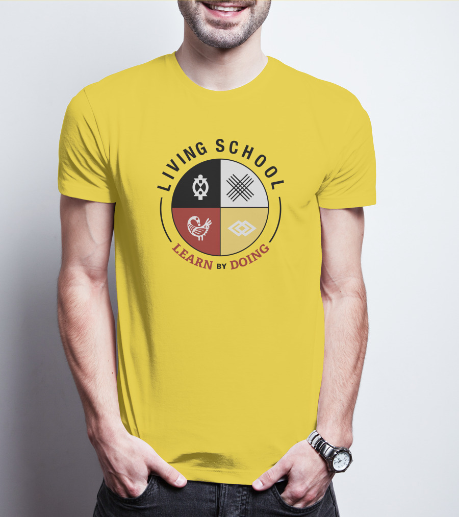 Living School Learn By Doing Emblem With Quadrant Symbols T-Shirt