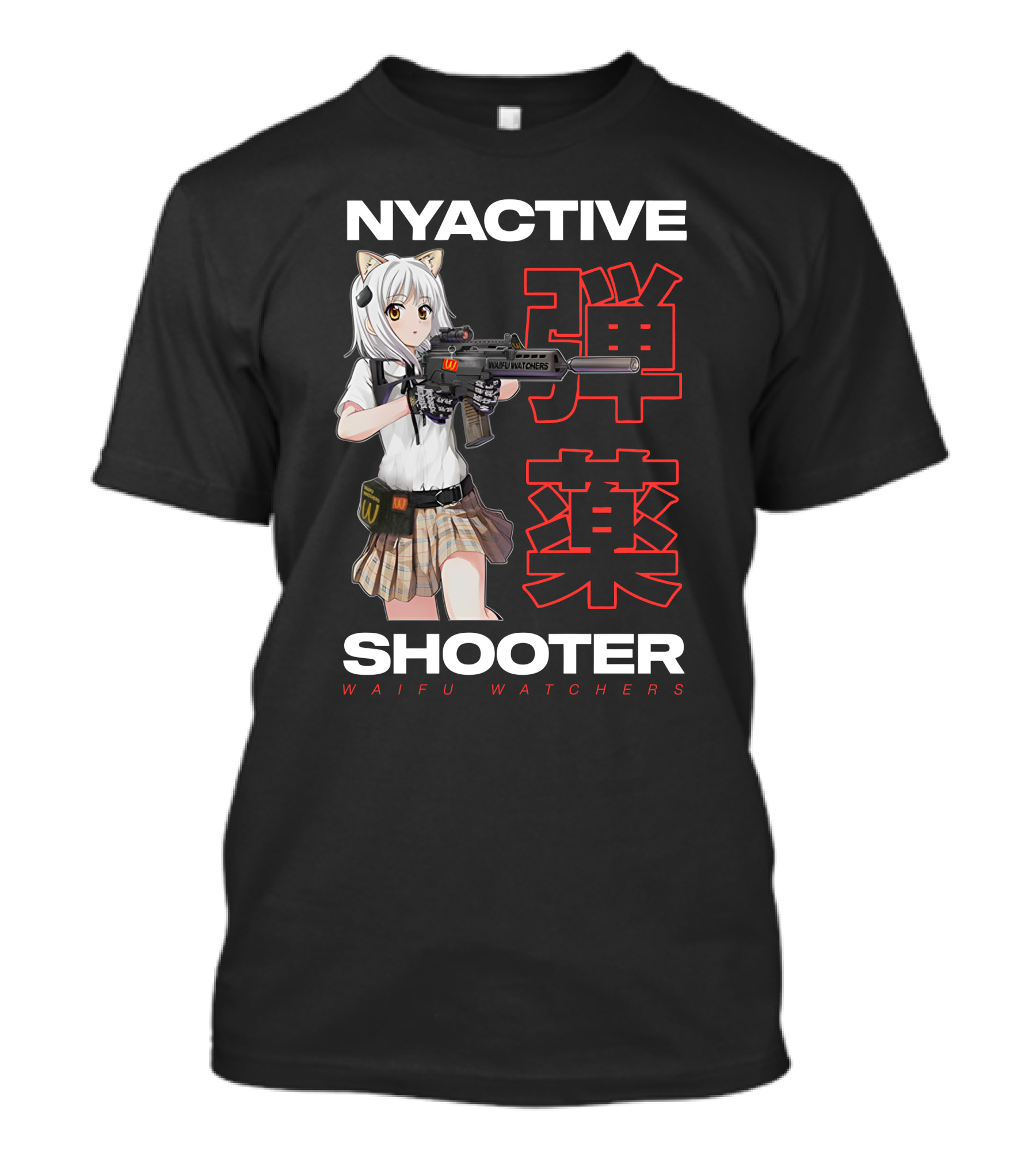 NYACTIVE Shooter Waifu Watchers Anime T-Shirt