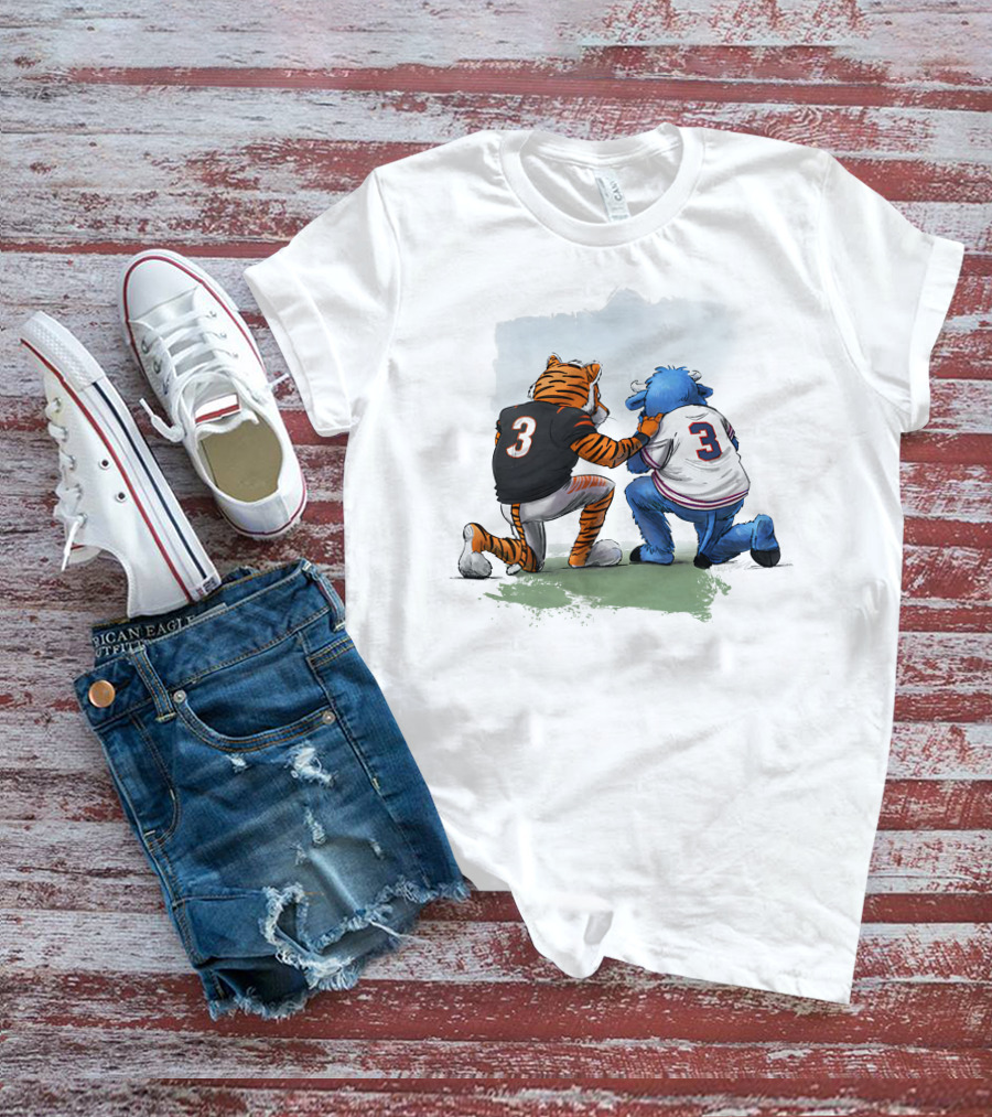 Dey Pray Together Kevin Necessary Cincinnati Bengals Buffalo Bills Mascots Number 3 T-Shirt