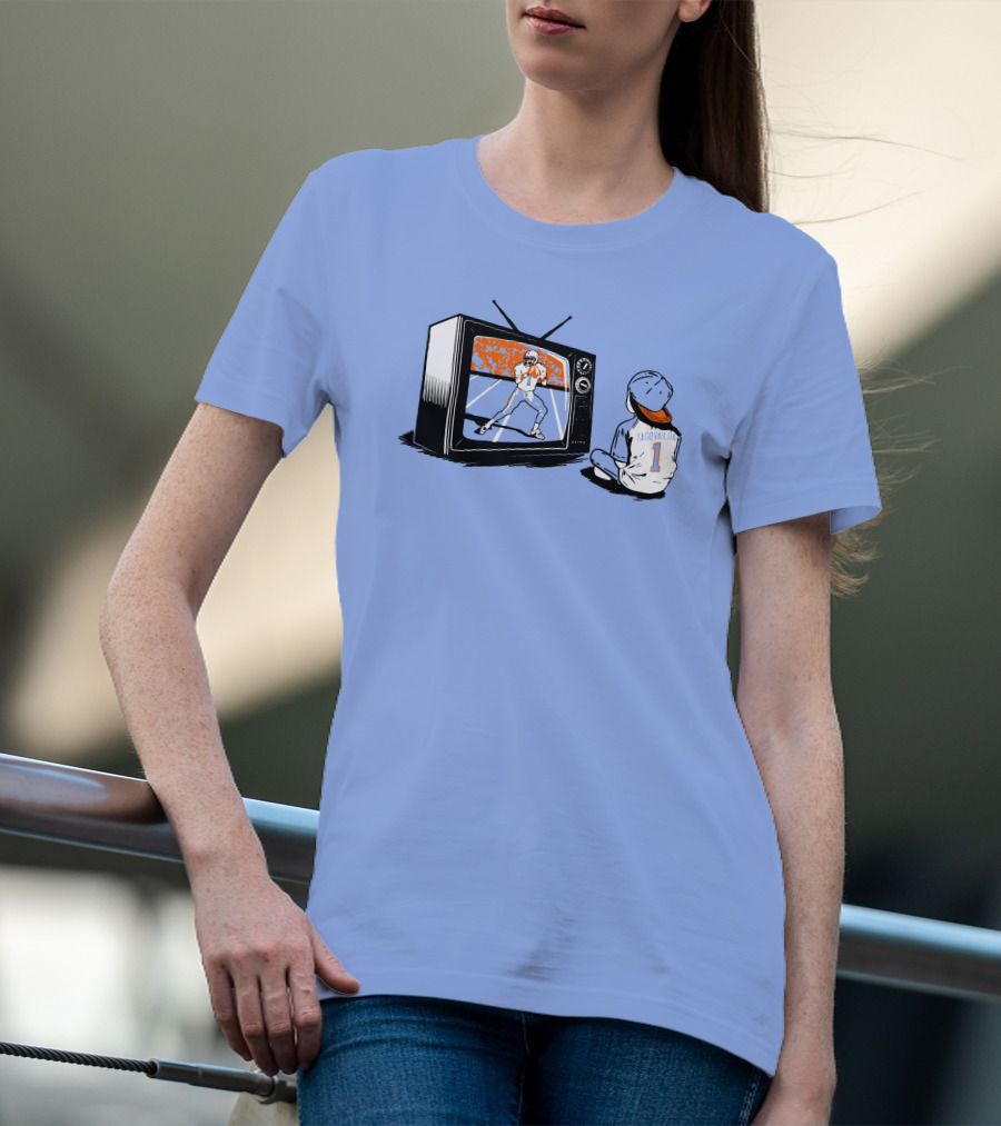 Vibz Idols Tagovailoa Football Fan Watching Retro TV T-Shirt