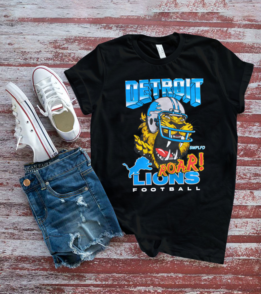 Detroit Lions SMPLFD Roar Football T-Shirt