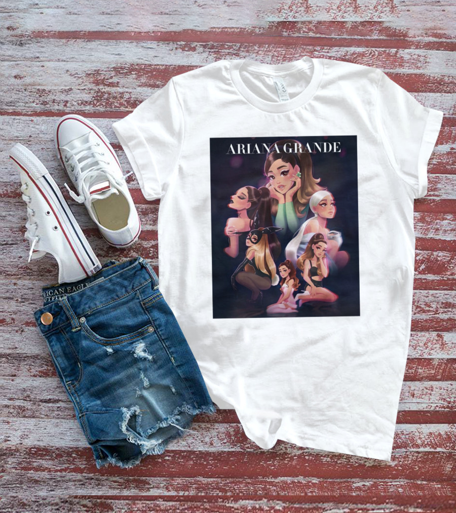Ariana Grande Cartoon Characters Collage T-Shirt