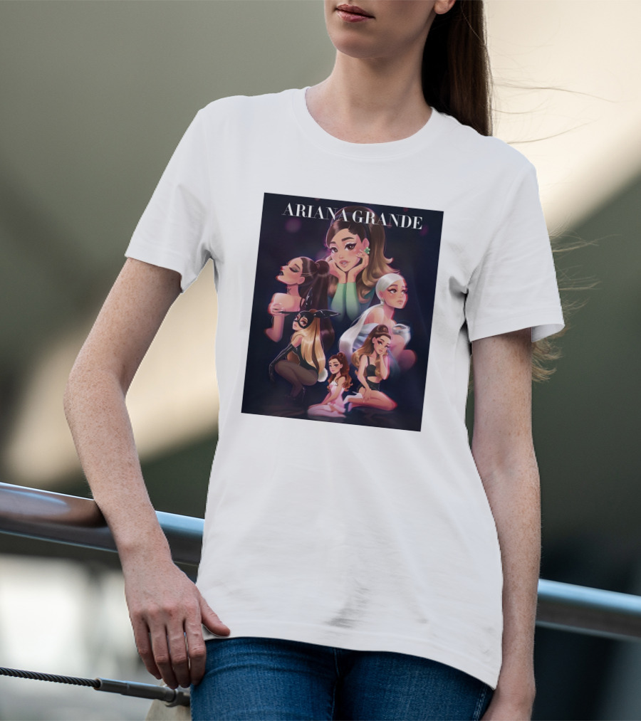 Ariana Grande Cartoon Characters Collage T-Shirt