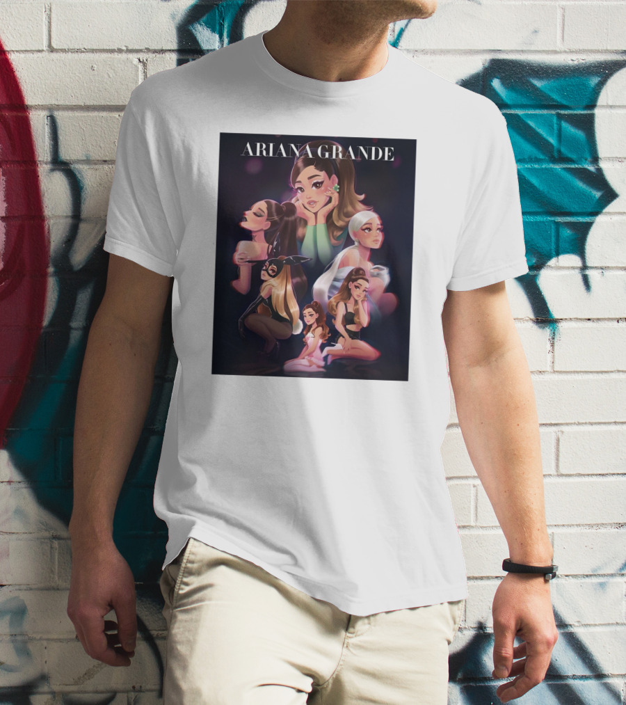 Ariana Grande Cartoon Characters Collage T-Shirt
