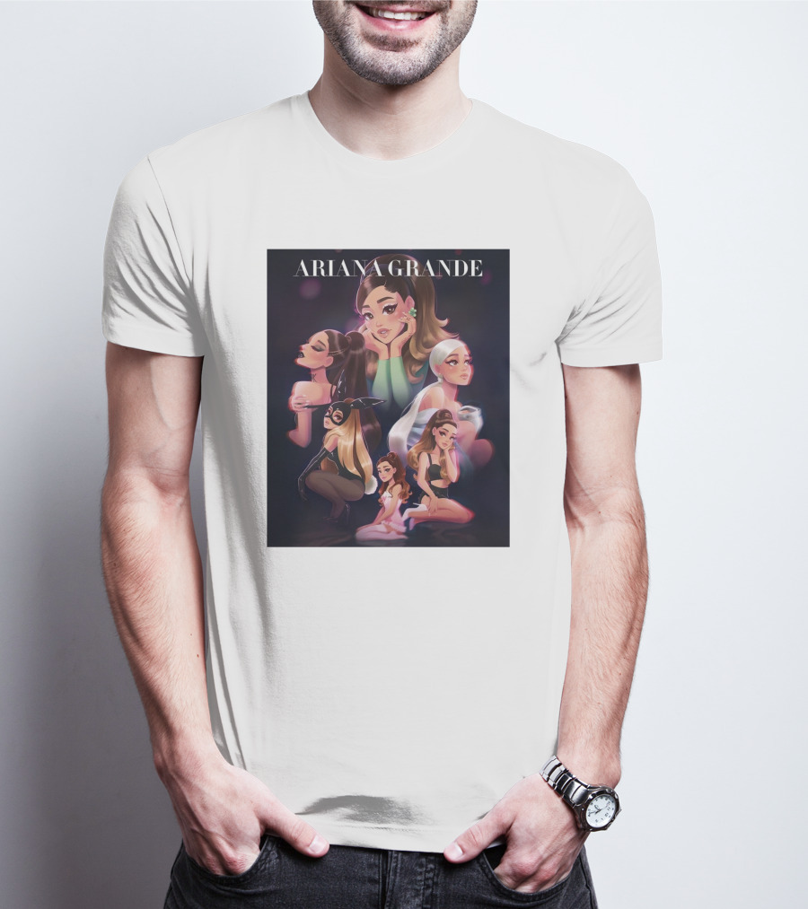 Ariana Grande Cartoon Characters Collage T-Shirt