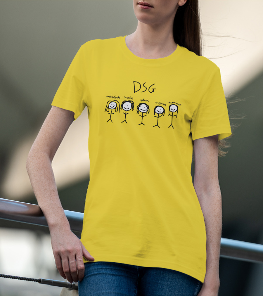 DSG Quarterjade Kyedae Sydeon Trulytenzin Tupperware Stick Figure Characters T-Shirt