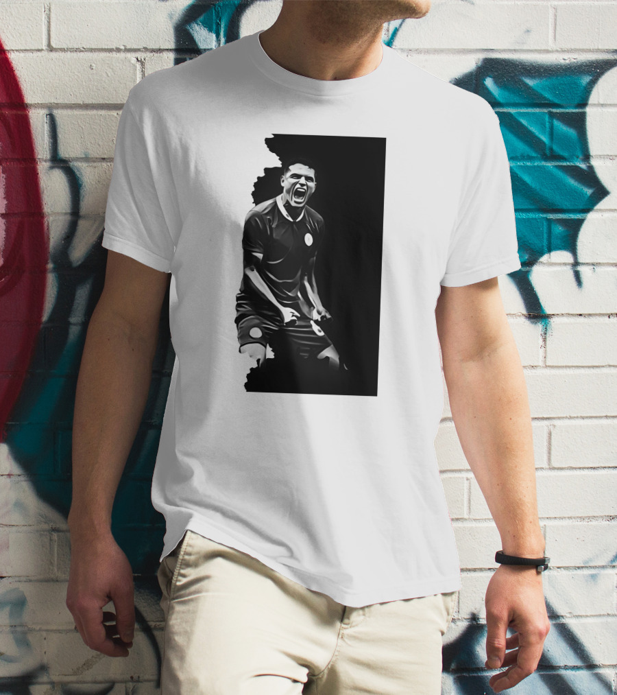 The Byline Show O Monstro Football Player Celebration Monochrome T-Shirt